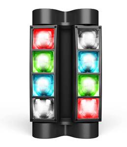 lot 4937 image: DJ Lights Moving Head, 8 LED Stage Lights RGBW, Sound ActivatedDMX Lighting, Moving Head Stage Lights for Party, Church, Event, Concert, Club Lighting