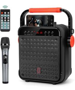 lot 3276 image: JYX Portable Karaoke Machine with Wireless Microphone, Bluetooth PA System with TWS,Remote Control Karaoke Speaker with AUX in, TF Card, USB C Charging