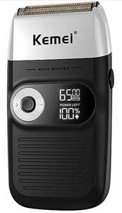 lot 3290 image: KEMEI Foil Shaver Barber for Men,Electric Razor Rechargeable with Beard Trimmer,Cordless Lithium Titanium Foil Shavers with Travel Case