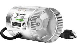 lot 3298 image: VIVOSUN 4 Inch Inline Duct Fan 100 CFM, HVAC Exhaust Ventilation Fan with Low Noise for Basements, Bathrooms, Kitchens and Attics, Silver