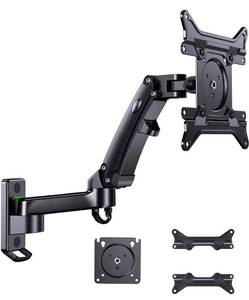 lot 3308 image: HUANUO TV Monitor Wall Mount for 22-35 Ultrawide Screens, Upgraded Full Motion Monitor Arm Single, Wall Mounted Monitor Stand Support VESA 75100200mm, Load Capacity 6.6 to 26lbs