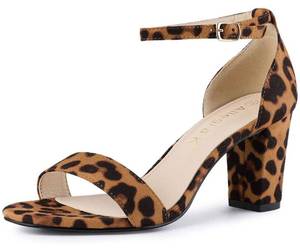 lot 3314 image: Allegra K Womens Open Toe Ankle Strap Chunky High Heel Sandals Size 7