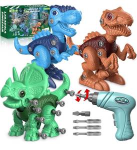 lot 3315 image: Laradola Dinosaur Toys for Kids 3-5 5-7 STEM Construction Building Kids Toys with Electric Drill