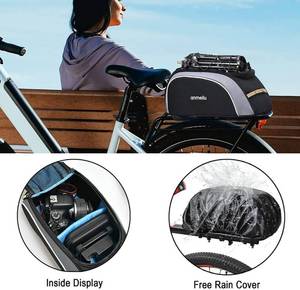 lot 4906 image: ANMEILU Bike Rack Bag Bicycle Bag Bike Trunk Bags Rear Rack Pouch Carrier Pannier Storage Cargo Saddle Back Seat Luggage Pack Trek Mountain Road Commuter E-Bike Cycling Biking Travel Waterproof