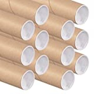 lot 13889 image: Art Wall Kraft Mailing Tube with Cap, 2-Inch by 15-Inch, 12-Pack