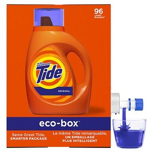 lot 13895 image: Tide Ecobox Original HE, 96 Loads Liquid Laundry Detergent, 105 Fl Oz