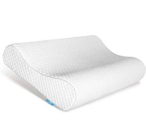 lot 13915 image: AM AEROMAX Contour Memory Foam Pillow, Neck Orthopedic Sleeping Pillows, Cervical Pillow for Neck Pain Relief with Washable Pillowcase for Side, Back and Stomach Sleepers.(Soft & White)