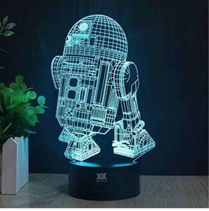 lot 13933 image: 3D Lamp R2-D2 Table Night Light Force Awaken Model 7 Color Change LED Desk Light with Multicolored USB Power for Living Bed Room Bar Best Gift Toys Designed by HUI YUAN