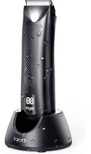 lot 13944 image: Body Trimmer for Men, Electric Groin Hair Trimmer Pubic Hair Trimmer for Men Ultimate Male Hygiene Razor with LED Display Standing Recharge Dock & Replaceable Ceramic Blade Heads