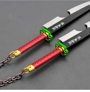 lot 13947 image: Demon Slayer 16 Size 10 Uzui Tengen Sword Samurai Sword Katana Knife Action Figures Game Collection Sword Toys Sword Party Supplies Gift Sword Metal Room Decoration (Uzui Tengen)