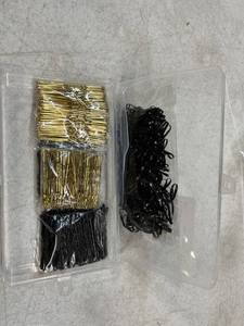 lot 14715 image: Bobby Pins Black & Gold 400 Quantity- Set of 4