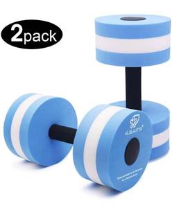 lot 14716 image: KLOLKUTTA Aquatic Dumbells, 2PCS Water Aerobic Exercise Foam Dumbbell Pool Resistance,Water Aqua Fitness Barbells Hand Bar Exercises Equipment - Purple
