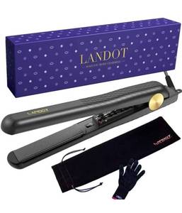 lot 14723 image: Landot Flat Iron Hair Straightener 1 inch Ceramic Tourmaline Ionic Straightening Iron