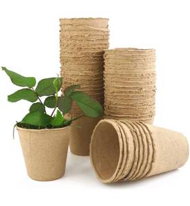 lot 14725 image: 100 Pack Seeds Starter Peat Pots, Biodegradable Pots for Seedling Garden Germination Nursery Pots