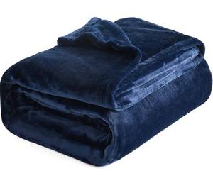 lot 14727 image: Bedsure Blue Microfiber Flannel Blanket 50 x 60