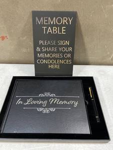 lot 14733 image: CondolenceMemory Book Set with Pen and Sign