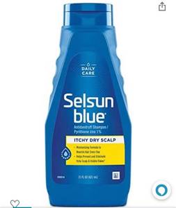 lot 15581 image: Selsun Blue Itchy Dry Scalp Anti-dandruff Shampoo, Extra-Hydrating Formula, Pyrithione Zinc 1%, Unscented, 21 Oz