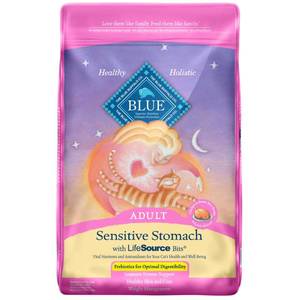 lot 15599 image: Blue Buffalo Sensitive Stomach Natural Adult Dry Cat Food, Chicken & Brown Rice 7-lb
