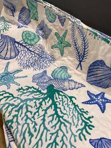 lot 15602 image: King Size Bedspread 108x96 Ocean Themed Bedspread (2 Bonus Pillow Cases)