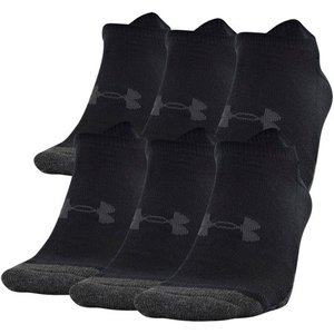 lot 15608 image: Under Armour Adult Performance Tech No Show Socks, 6-Pairs , Black , Shoe Size Mens 12-16