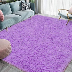 lot 15611 image: Homore Luxury Fluffy Area Rug Modern Shag Rug 5x8 Feet Super Soft and Comfy Carpet, Purple