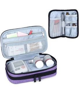 lot 16255 image: Insulated Insulin Cooler Travel Case, Double Layer Diabetic Supplies Storage Bag with Detachable Pouches for Insulin Pens, Diabetic Medication and Ice Packs