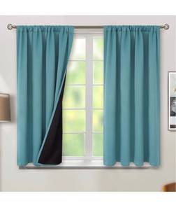 lot 16256 image: BGment Thermal Insulated 100% Blackout Curtains for Bedroom with Black Liner, Double Layer Full Room Darkening Noise Reducing Rod Pocket Curtain (52 x 45 Inch, Sea Teal, 2 Panels)