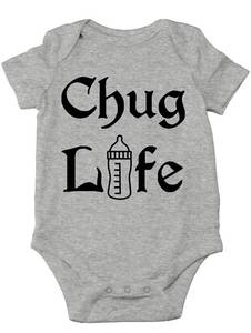 lot 16270 image: Chug Life - Funny Drinking Buddy Clothes - Cute Infant One-Piece Baby Bodysuit