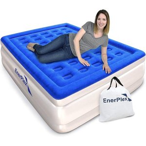 lot 16273 image: EnerPlex Premium Dual Pump Luxury Queen Size Air Mattress Airbed with Built in Pump Raised Double High Queen Blow up Bed for Home Camping Travel