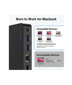 lot 18196 image: Macbook Pro Docking Station iVANKY 12 in 2 Docking Station 180W PD 4K HDMI USB C Docking Station Dual Monitor for MacBook Pro Air 2021 Thunderbolt 3 Dock 2HDMI 2.0, 18W PD, 6 USB, Ethernet SDTF Audio