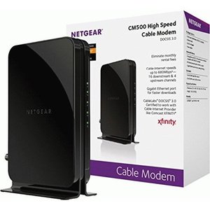lot 18199 image: NETGEAR Certified Refurbished DOCSIS 3.0 Cable Modem with 16X4 Max (CM500-100NAR)