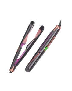 lot 18203 image: LANDOT Hair Straightener and Curler 2 in 1, Twist Straightening Curling Iron, Professional Negative Ion Flat Iron with Adjustable Temp for All Hair Types, Instant Heating, Dual Voltage