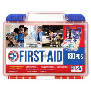 lot 19989 image: Be Smart Get Prepared 180 Piece First Aid Kit, 1.44 Pound