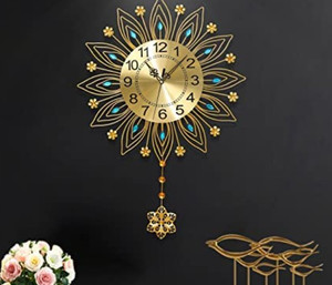 lot 26978 image: JUGV Gold Wall Clock,Flower