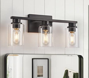 lot 26986 image: Farmhouse Bathroom Light Fixture,3 Light Vanity,Wall Sconces
