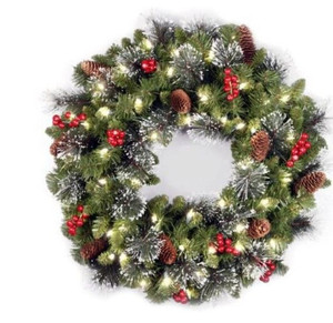 lot 27008 image: National Tree Company 24in. Crestwood Spruce Wreath