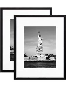 lot 27028 image: 2- Picture Frame Black Poster Frame,16in.x20in.,display pictures 11x14