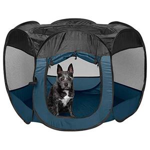 lot 27031 image: Furhaven Pet House Pop Up Playpen,Sailor Blue, Small