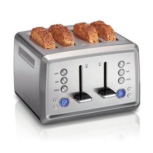lot 27096 image: Hamilton Beach Stainless Steel Silver 4 Slot Toaster, Chrome