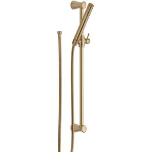 lot 27097 image: Delta Grail Premium Single-Setting Slide Bar Hand Shower, Champagne Bronze