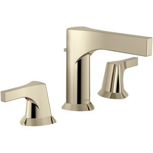 lot 27098 image: Delta Zura Two Handle Widespread Bathroom Faucet, Polished Nickel
