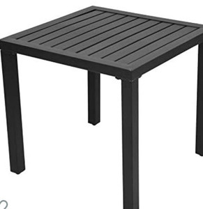 lot 27109 image: EMERIT Outdoor Metal Square Patio Bistro Side End Table,Black