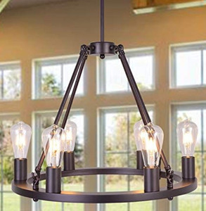 lot 27110 image: OSAIRUOS Vintage 6 Lights Kitchen Island Rustic Chandelier
