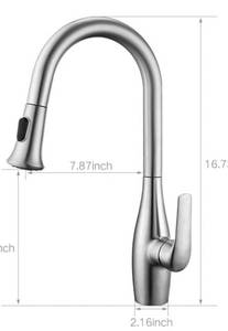 lot 27118 image: Kitchen Faucet with Pull Down Sprayer Stainless Steel Kitchen Sink Faucet