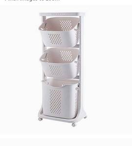 lot 27144 image: Manskskim Bathroom Laundry Basket 3 layer Clothes Storage Basket