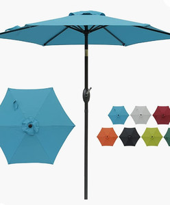 lot 27187 image: Windaze 7.5ft Patio Table Umbrella,Outdoor Market Umbrella,Blue