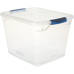 lot 27214 image: RubberMaid Plastic Storage Tote Container with Lid,6 Pack