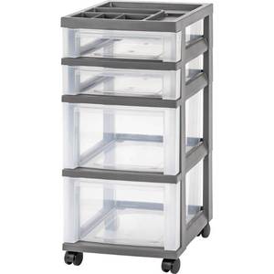 lot 27219 image: IRIS 4 Drawer Plastic Storage Cart