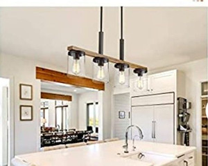 lot 27231 image: Artsmir Kitchen Island 4 lights Farmhouse Dining Room Pendant