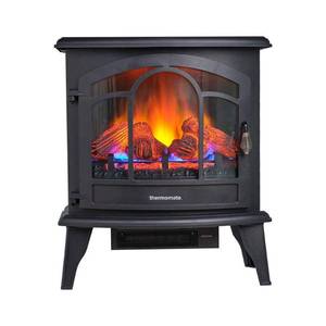 lot 27253 image: Thermomate 20in. Black Portable Electric Fireplace